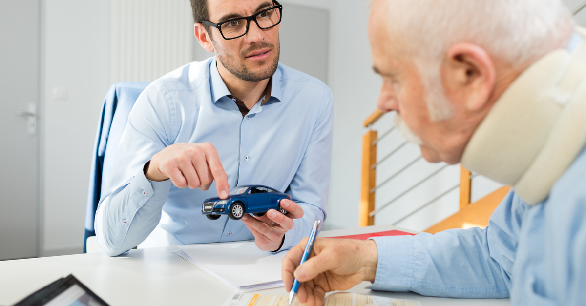 Injured driver filing for auto accident insurance claims.