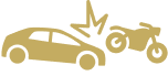 Car and Motorcycle collision Icon